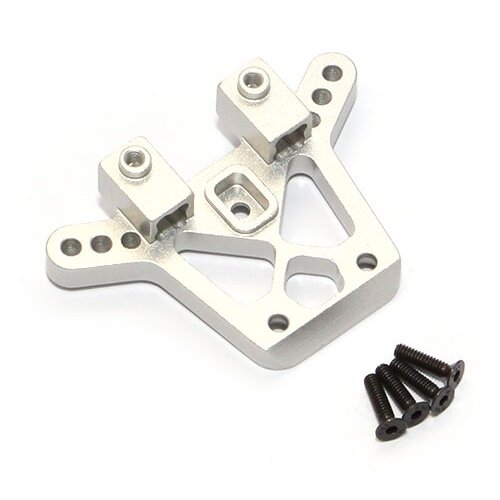 Team Raffee & Co Aluminum Rear Shock Tower - 1 Pc Silver for Traxxas LaTrax Teton BRTE008S