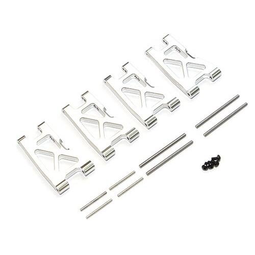 Team Raffee & Co Aluminum Front & Rear Arms  2 Pair Silver for Traxxas LaTrax Teton BRTE012S