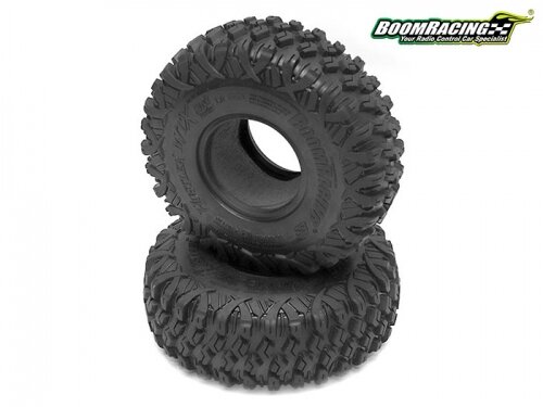 BoomRacing HUSTLER M/T Xtreme 1.9 MC2 Narrow Rock Crawling Tires 4.75x1.50 SNAIL SLIME Compound W/ 2-Stage Foams (Super Soft) Re