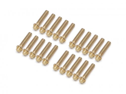 BoomRacing ProBuild M2x9mm Scale Hex Bolt 12.9 Grade Wheel Screw (20) Gold BRPROB-06GD