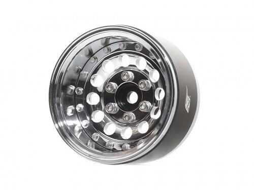 BoomRacing ProBuild 1.9" R12 Adjustable Offset Aluminum Beadlock Wheels (2) Chrome/Chrome BRPB011CRCR