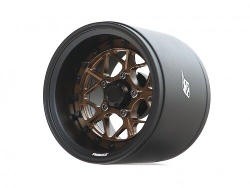 BoomRacing ProBuild 1.9" Extra Wide LGB Adjustable Offset Aluminum Beadlock Wheels (2) Matte Black/Bronze BRPB022MBKBZ-EW