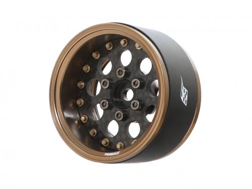 BoomRacing ProBuild 1.9" CR6 Adjustable Offset Aluminum Beadlock Wheels (2) Bronze /Carbon Fiber BRPB036BZCF