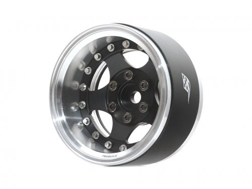 BoomRacing ProBuild 1.9" SV5 Adjustable Offset Aluminum Beadlock Wheels (2) Raw Silver/Matte Black BRPB040RAWMBK