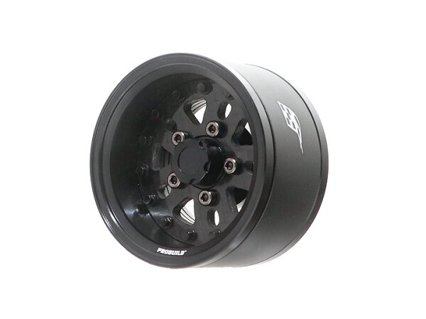 BoomRacing ProBuild 1.55" CFH5 Adjustable Offset Aluminum Beadlock Wheels (2) Black/Carbon Fiber BRPB15507BKCF