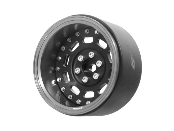 BoomRacing ProBuild 2.2" MAG10 Adjustable Offset Aluminum Beadlock Wheels (2) Gun Metal/Matte Black BRPB2202GMMBK