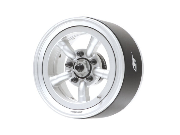 BoomRacing ProBuild 1.9" M5 Adjustable Offset Aluminum Beadlock Wheels (2) Flat Silver/Flat Silver BRPB054FSFS