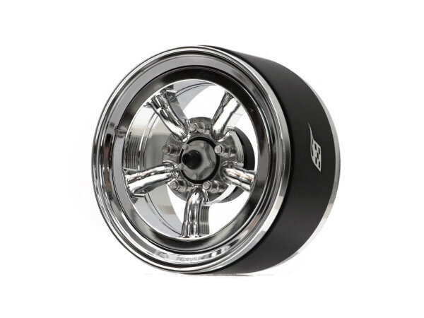 BoomRacing ProBuild 1.9" M5 Adjustable Offset Aluminum Beadlock Wheels (2) Chrome/Chrome BRPB055CRCR