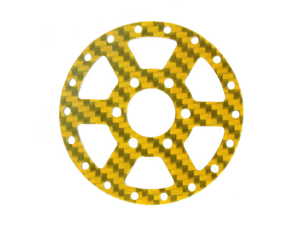 BoomRacing ProBuild 1.9" CF6 Carbon Fiber Faceplate (1)  Gold BRPBF005CF6GD