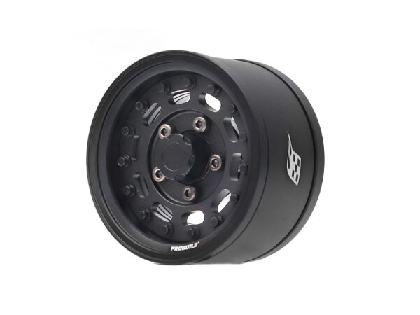 BoomRacing ProBuild 1.55" MAG10 Adjustable Offset Aluminum Beadlock Wheels (2) Matte Black/Matte Black BRPB155011MBKMBK