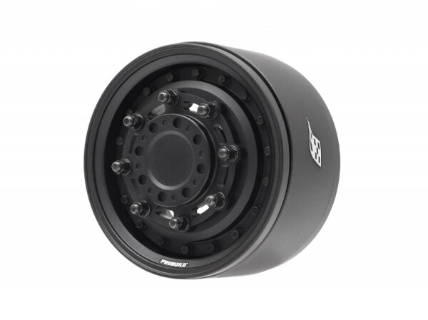 BoomRacing ProBuild 1.9" COMBAT Adjustable Offset Aluminum Beadlock Wheels (2) Matte Black BRPB077MBKMBK