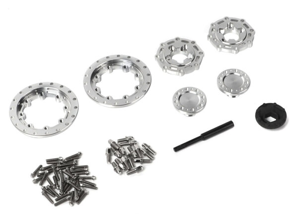 BoomRacing ProBuild 1.9" Alum COMBAT Faceplate (2) w/ Scale Screws & Tool Platinum BRPBF020PL