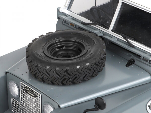 BoomRacing Spare Wheel and Tire with Mount for Series Land Rover Razor Bonnet for BRX02 88 BRX02367F