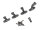 BoomRacing Metal Door Hinge Set for Land Rover Series II 88 Station Wagon Black for BRX02 88 BRX02381BK