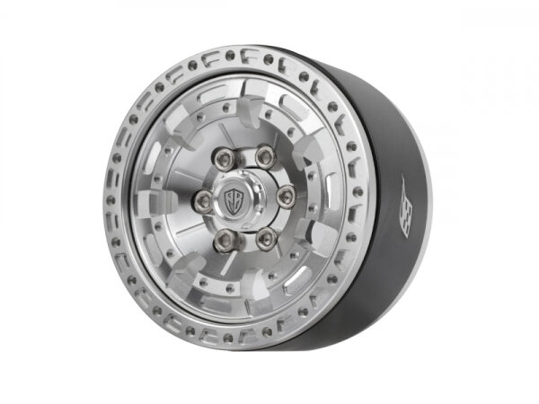 BoomRacing ProBuild 1.9" XZ7 Adjustable Offset Aluminum Beadlock Wheels (2) Platinum/Platinum BRPB090PLPL