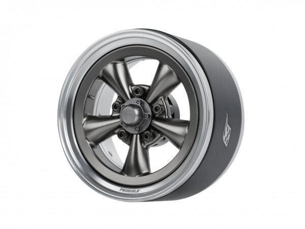 BoomRacing ProBuild 1.9" Spin Force Classic Adjustable Offset Aluminum Beadlock Wheels (2) Platinum/Gun Metal BRPB093PLGM