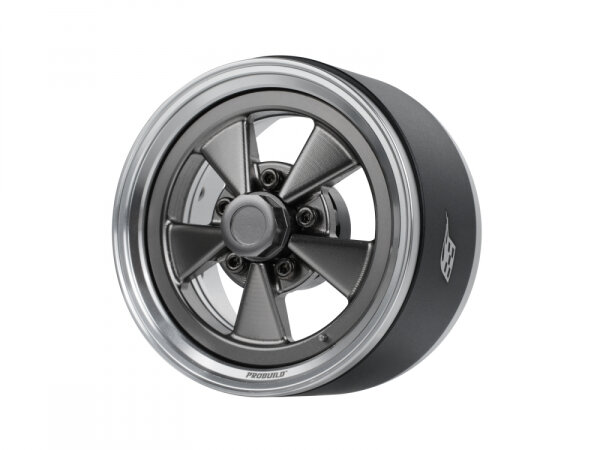 BoomRacing ProBuild 1.9" Street Mag Classic Adjustable Offset Aluminum Beadlock Wheels (2) Platinum/Gun Metal BRPB098PLGM