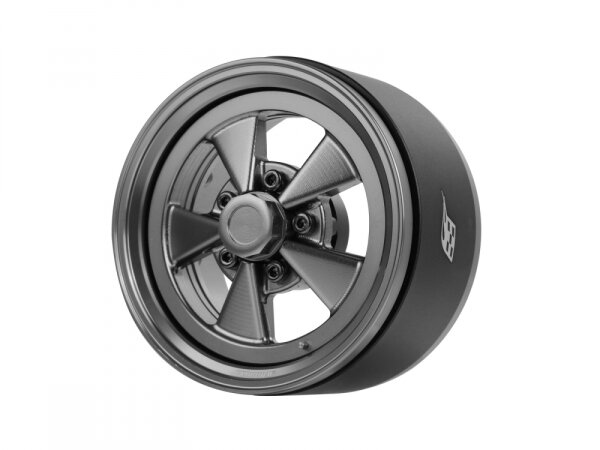 BoomRacing ProBuild 1.9" Street Mag Classic Adjustable Offset Aluminum Beadlock Wheels (2) Gun Metal BRPB100GMGM