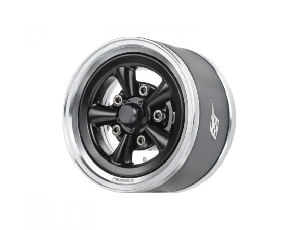 BoomRacing ProBuild 1.55" Spin Force Classic Adjustable Offset Aluminum Beadlock Wheels (2) Platinum/Black BRPB155019PLBK