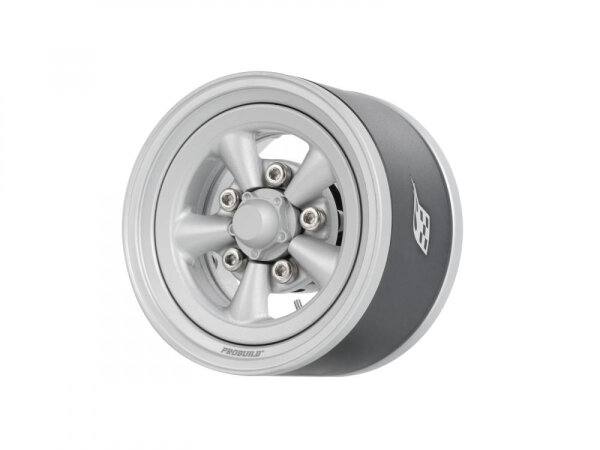 BoomRacing ProBuild 1.55" Spin Force Classic Adjustable Offset Aluminum Beadlock Wheels (2) Flat Silver BRPB155022FSFS