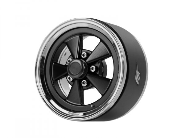 BoomRacing ProBuild 1.9 Street Mag Classic Adjustable Offset Aluminum Beadlock Wheels (2) Chrome/Black BRPB108CRBK