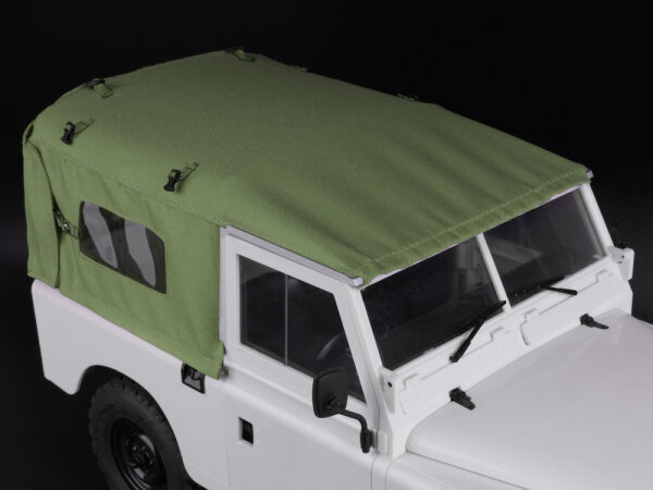 BoomRacing KUDU Full Canvas Soft Top with Side Windows (Green) for Series Land Rover 88 for BRX02 88 BRX02416AG