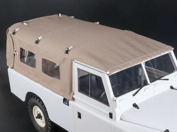 BoomRacing KUDU Full Canvas Soft Top with Side Windows (Sand) for Series Land Rover 109 for BRX02 109 BRX02415ASD