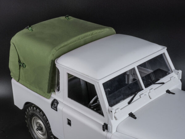 BoomRacing KUDU 3/4 Canvas Soft Top & Hood Set for Series Land Rover 88 Green for BRX02 88 BRX02417G