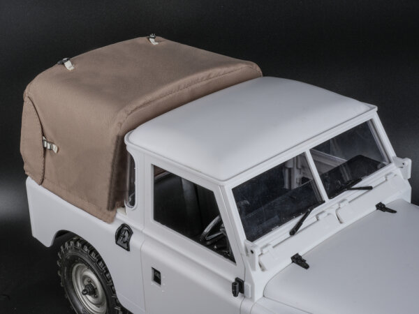BoomRacing KUDU 3/4 Canvas Soft Top & Hood Set for Series Land Rover 88 Sand for BRX02 88 BRX02417SD