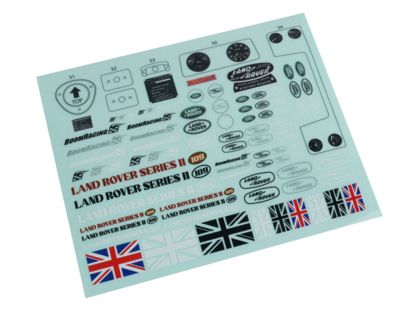 BoomRacing Land Rover Series II 109 Station Wagon Decal Sheet for BRX02 109 BRX02411