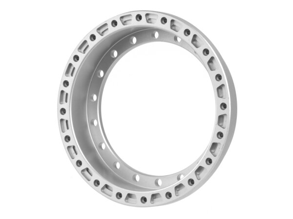 BoomRacing ProBuild 1.9" Alum 7.5mm Notched Wheel Barrel (1) Flat Silver BRPROB-22FS