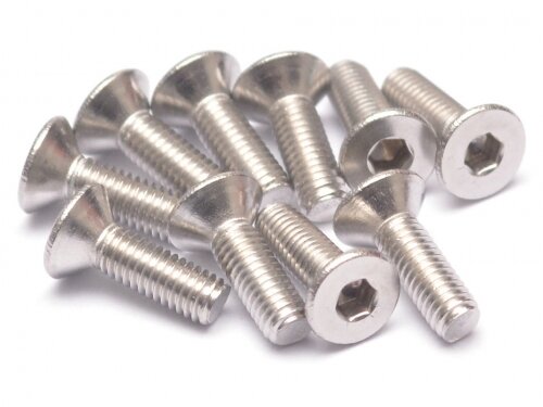 Team Raffee & Co 304 Stainless Steel M3x10mm Hex Socket Flat Head (10) TRC/S053010FH