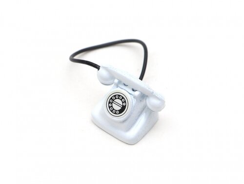 Team Raffee & Co Scale Accessories Classic Telephone White BRSCAC104W