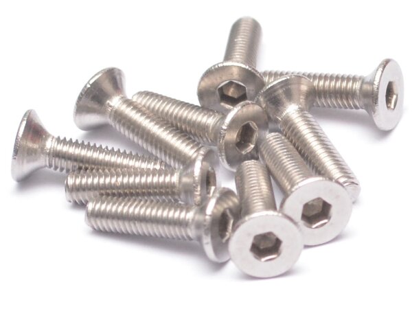 Team Raffee & Co 304 Stainless Steel M3x12mm Hex Socket Flat Head (10) TRC/S053012FH