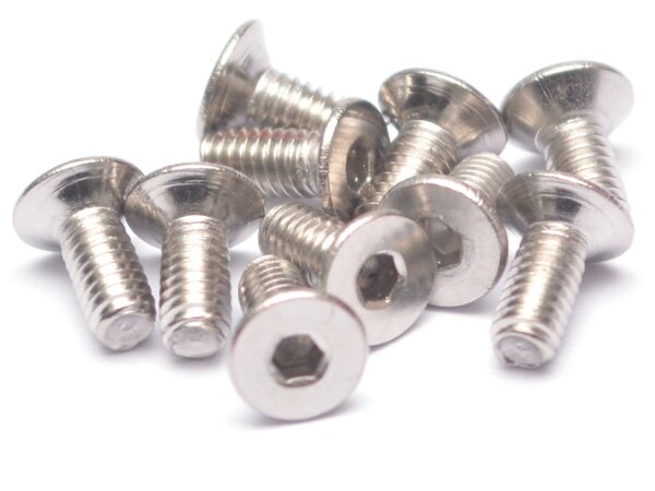 Team Raffee & Co 304 Stainless Steel M2.5x6mm Hex Socket Flat Head (10) TRC/S052506FH