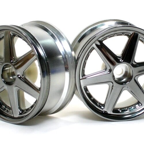 Team Raffee & Co 6-Spoke Wheel Set (2Pcs) Gun Metal For 1/10 RC Car (6mm Offset) BRTR-5063.6