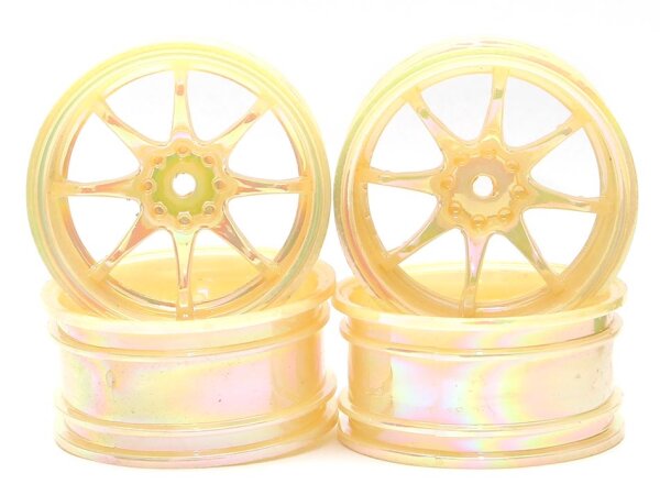 Team Raffee & Co 8-Spoke Wheel Set (4pcs) Rainbow Pearl For 1/10 RC Car BRTR-RIM-J1