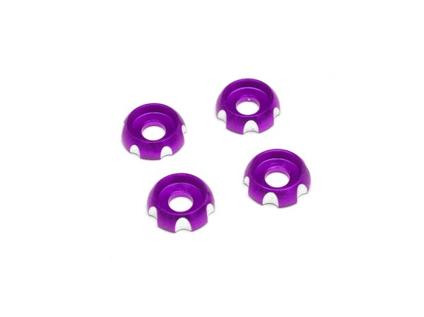 Team Raffee & Co Aluminum Flat Head Washers Screw Cups Purple TRC/HY00322P