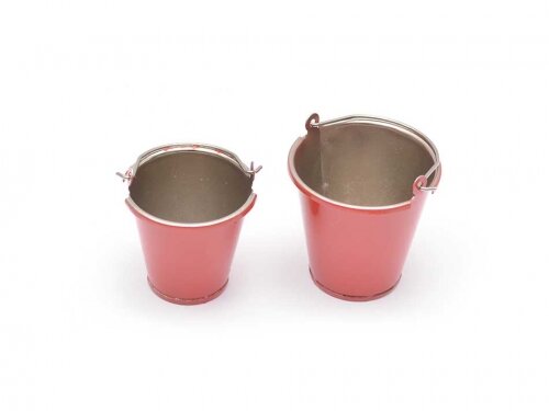Team Raffee & Co RC Scale Accessories - Iron Bucket Small & Large 1 Pair Red TRC/302253R