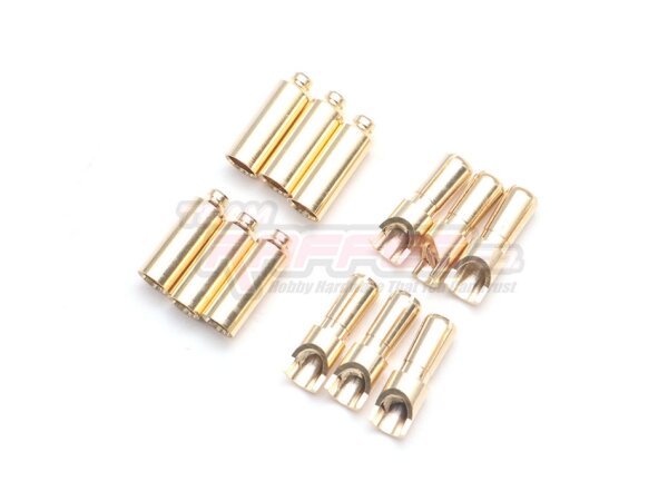 Team Raffee & Co 4x18mm Brass Gold Plated Banana Bullet Plug for RC Motor & ESC (12) WRA0303
