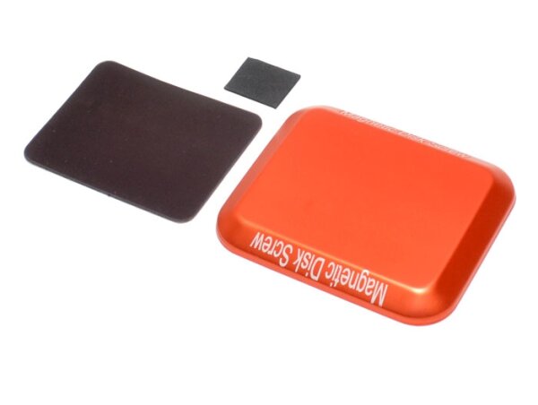 Team Raffee & Co Aluminum Screw Tray With Magnetic Pad For RC Car (108MM X88MM) Orange BRHY00315OR