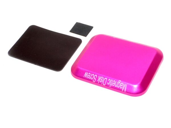 Team Raffee & Co Aluminum Screw Tray With Magnetic Pad For RC Car (108MM X88MM) Pink BRHY00315PK
