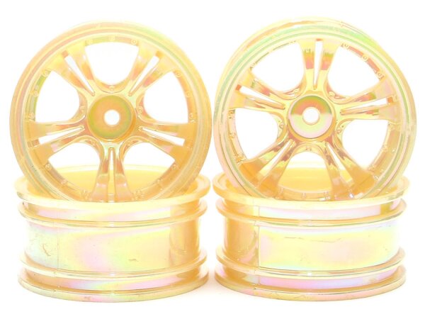 Team Raffee & Co 5-Spoke Wheel Set (4pcs) Rainbow Pearl For 1/10 RC Car BRTR-RIM-H1