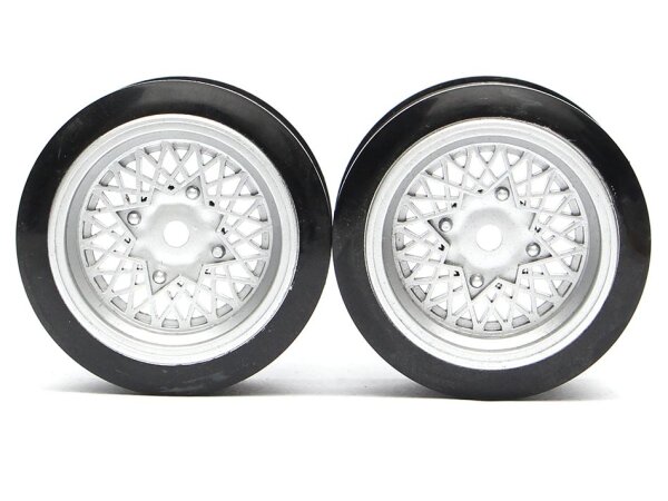 Team Raffee & Co Classic Fake Tire Wall Wheel Set (2Pcs) Silver For 1/10 RC Car (3mm Offset) BRTR-5037S.3
