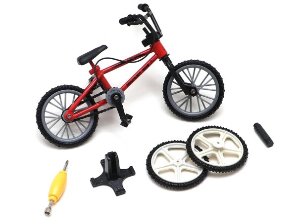 Team Raffee & Co Scale Accessories - BMX Bike w/ Spare Wheels Style A 1Pc Red BRSCAC230R