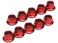 Team Raffee & Co 4MM Aluminum Lock Nuts - 10 pcs Red...