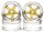 Team Raffee & Co 5-Spoke Wheel Set (4Pcs) Chrome + Gold For 1/10 RC Car (3mm Offset) BRTR-2003.6