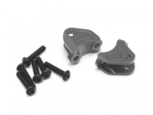 Team Raffee & Co Aluminum Upper Suspension Link Mount (2) Gun Metal for Tamiya CC02 TRC/1086006GM