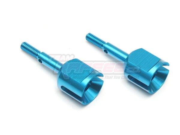 Team Raffee & Co Aluminum Wheel Axle (2) Blue for Tamiya TT-02 TRC/TT02-013B