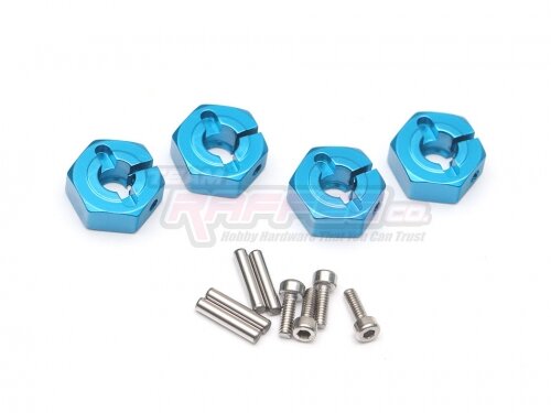Team Raffee & Co 12mm Wheel Hex. Hub with Locker / (4) Blue for Tamiya TT-02 TRC/TT02-030B